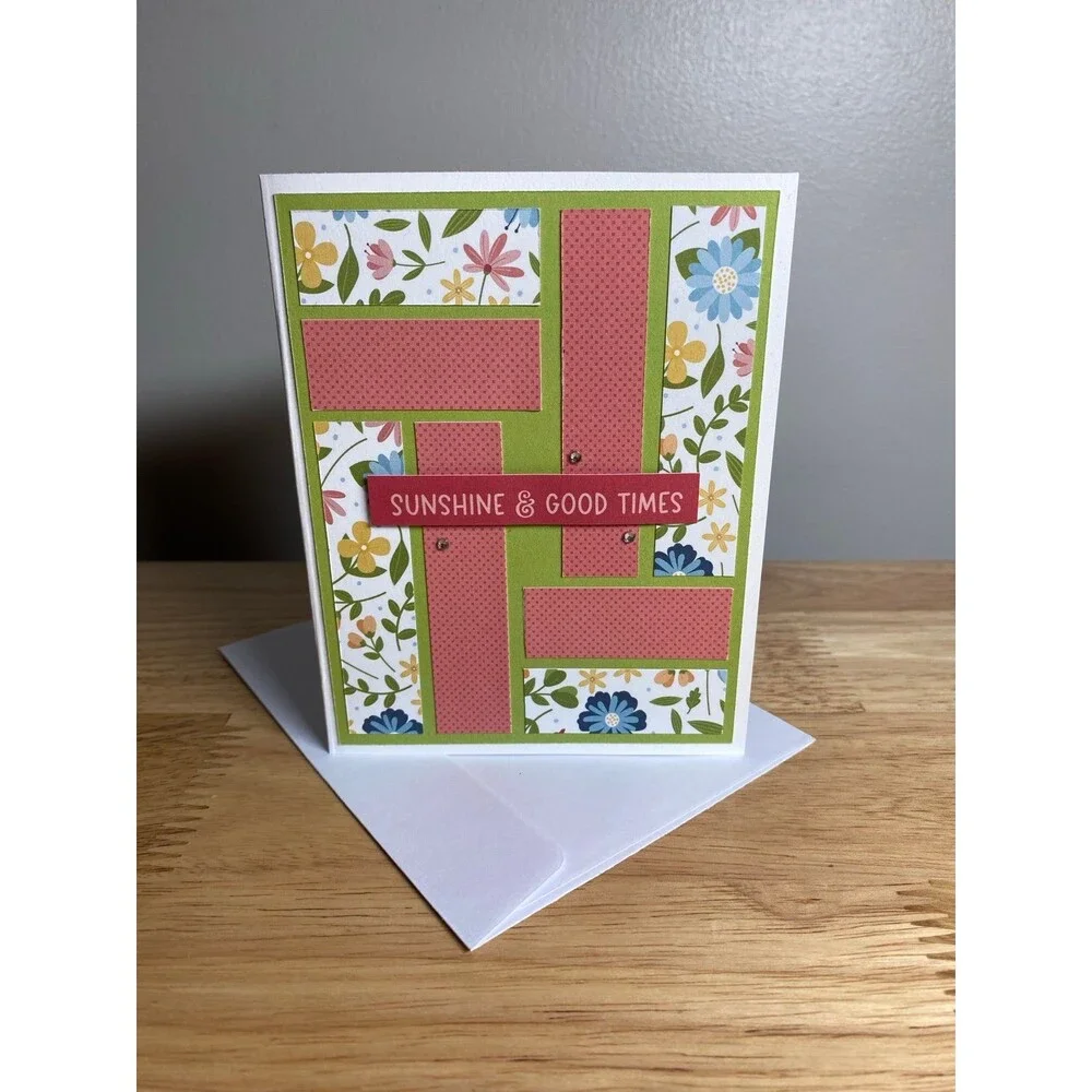 Handmade Summer Blank Greeting Card A2 & Envelope